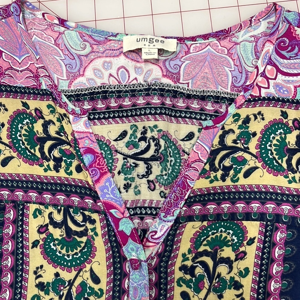 Umgee Boho Multi Color Multi Print Sleeveless But… - image 5